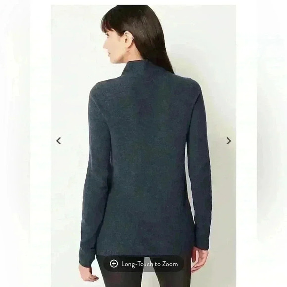 J.Jill Textured Funnel-Neck Aqua Sweater Size Medium Petite - Picture 8 of 10